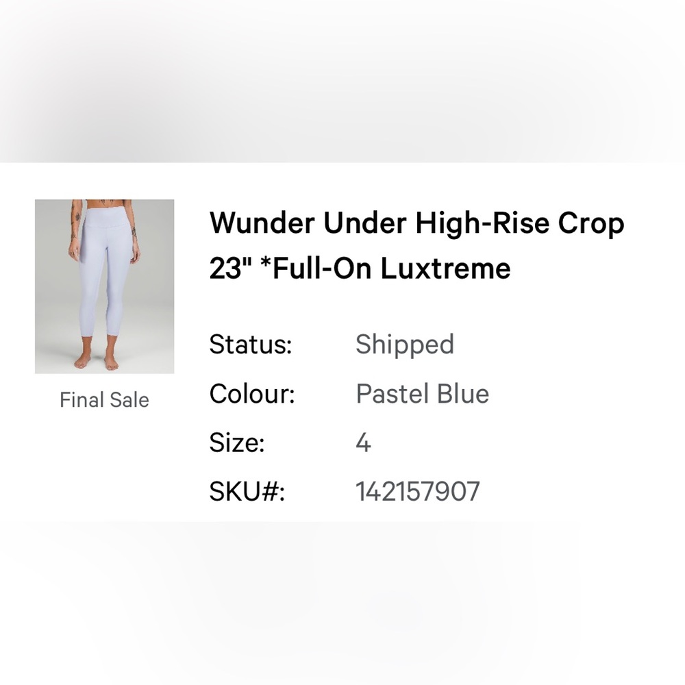 Lululemon Wunder Under High-Rise Crop 23in *full on luxtreme